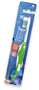 Cepillo dental para niño Uka Int Verde con diseño de dinosaurio | Ecosum distribuidor autorizado Colombia