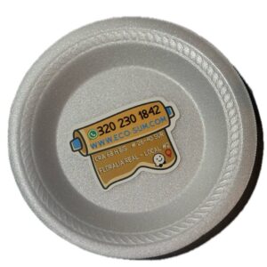 Plato espumado blanco 12 cm para eventos y restaurantes Eco-Sum