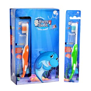 Cepillo dental para niño Uka Int rojo con diseño de dinosaurio | Ecosum distribuidor autorizado Colombia