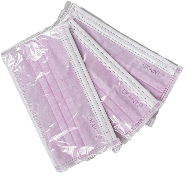 Tapabocas rosado Uka Int x50 con empaque individual – Ecosum distribuidor autorizado Colombia