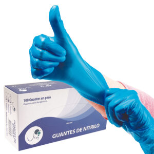 Guantes de Nitrilo Azul caja x 100 Unidades -Calibre 8